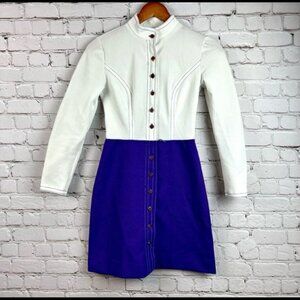 Vintage 60s Jonathan Logan Petites Long Sleeve Grape Mini Dress